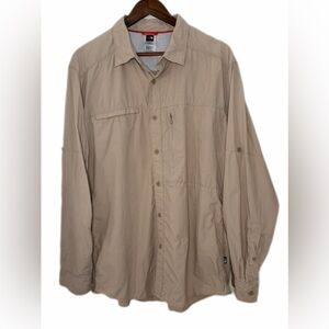 The North Face Utility Outdoor Blue & Tan Hiking Fishing Shirt Men’s Size XL